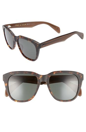 Women's Rag & Bone 49mm Rectangle Sunglasses - Matte Havana