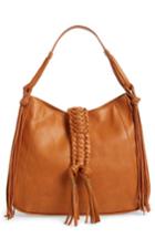 Sole Society Vale Faux Leather Hobo Bag - Brown