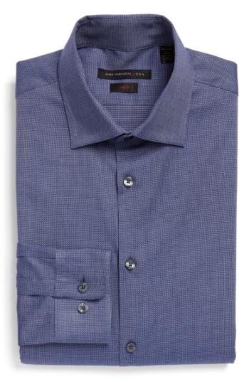 Men's John Varvatos Star Usa Slim Fit Stretch Solid Dress Shirt - R - Blue