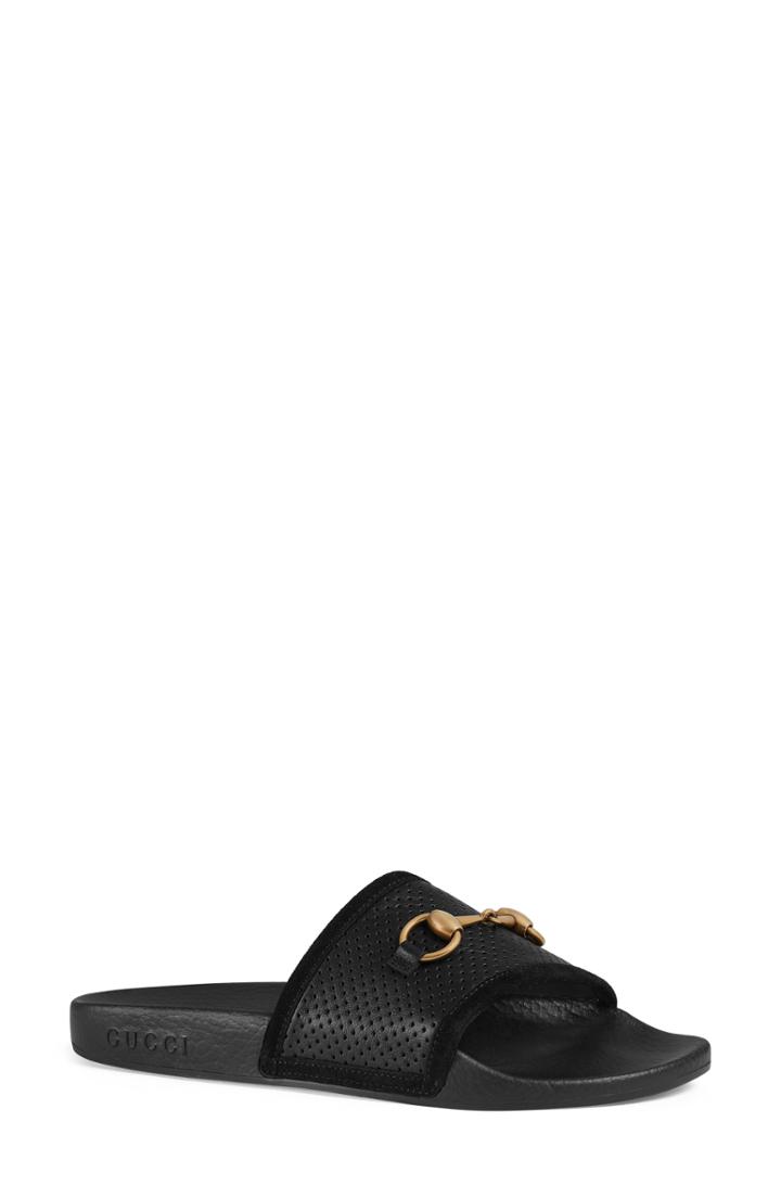 Women's Gucci Pursuit Horsebit Slide Sandal