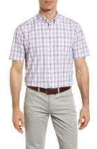 Men's Cutter & Buck Griffen Non-iron Plaid Sport Shirt - Purple