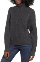 Women's Bp. Cozy Cable Knit Turtleneck Sweater, Size - Grey