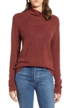 Women's Halogen Fuzzy Mock Neck Sweater - Purple