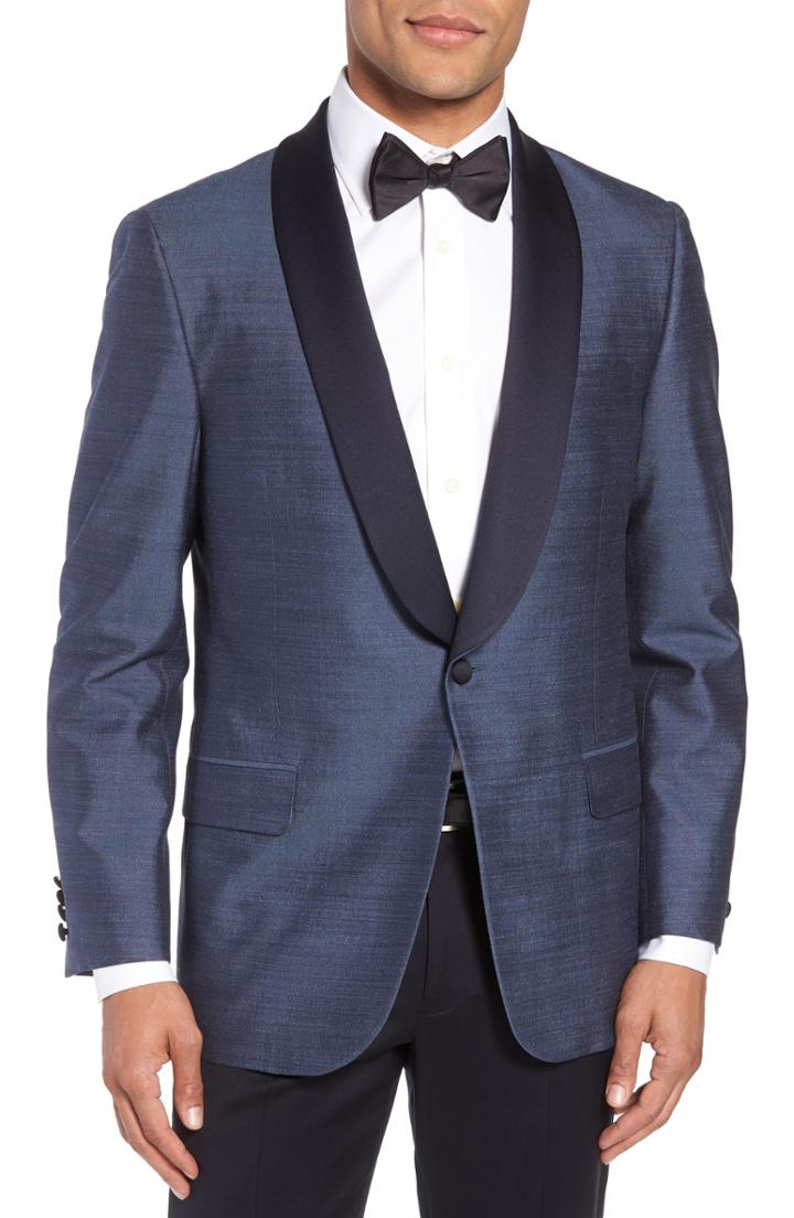 Men's Hickey Freeman Classic B Fit Silk Dinner Jacket L - Blue