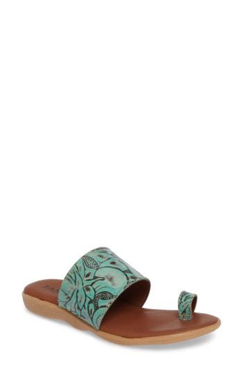 Women's Famolare Band & Deliver Toe Loop Slide Sandal M - Blue/green