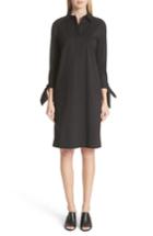 Women's Lafayette 148 New York Talia Stretch Cotton Blend Dress, Size - Black