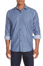Men's Bugatchi Classic Fit Check Sport Shirt - Blue