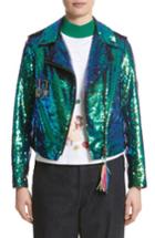 Women's Mira Mikati Scout Patch Sequin Biker Jacket Us / 36 Fr - Green