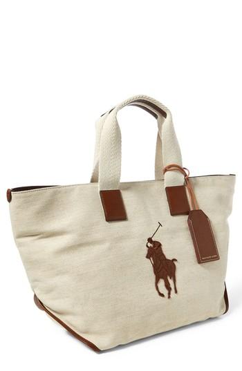 Polo Ralph Lauren Canvas Market Tote - Beige
