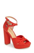 Women's Daya By Zendaya Mission Ankle Wrap Platform Pump M - Red