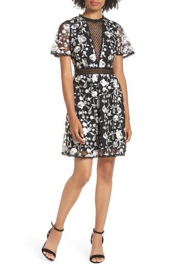 Women's Heartloom Mellie Embroidered Mesh Dress - Black