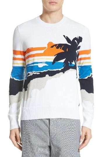 Men's Rag & Bone Brody Intarsia Pullover - White