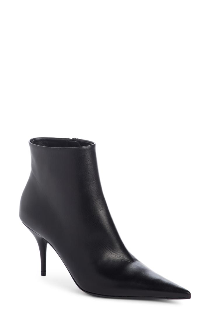 Women's Balenciaga Pointy Toe Bootie Us / 40eu - Black