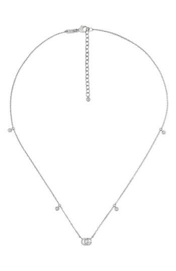 Women's Gucci Double-g Diamond Pendant Necklace