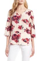 Petite Women's Halogen Blouson Sleeve Crepe Blouse P - Pink