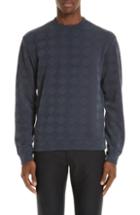 Men's Emporio Armani Crewneck Jacquard Sweater, Size - Blue