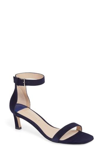 Women's Stuart Weitzman 45squarenudist Ankle Strap Sandal M - Blue
