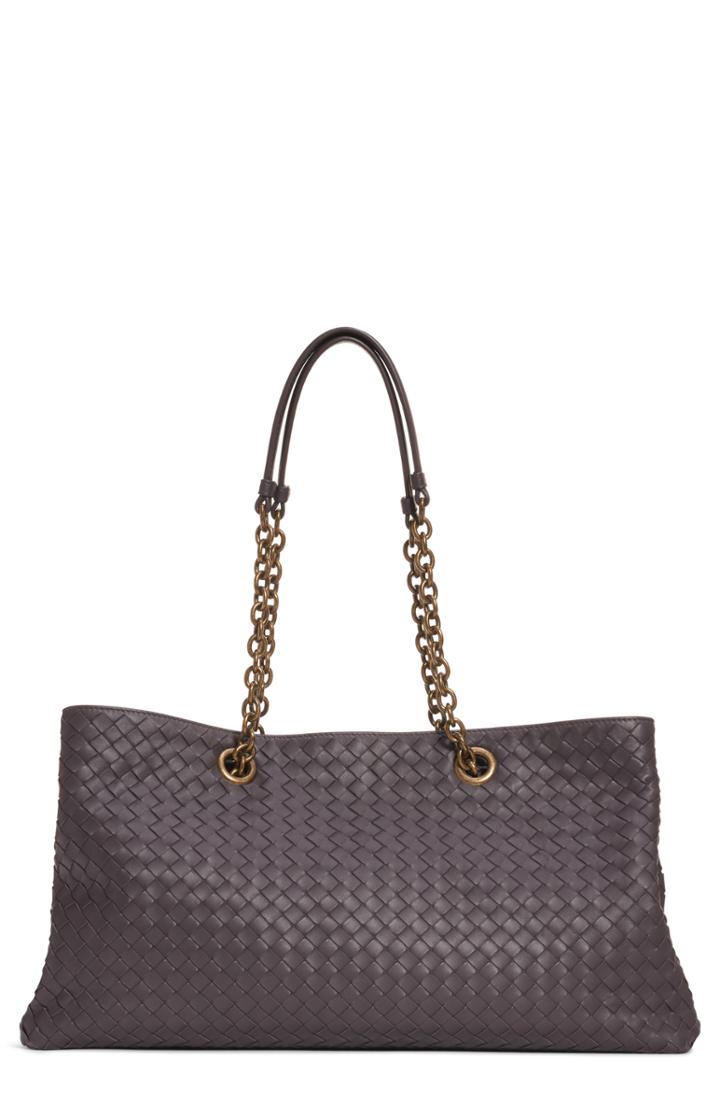 Bottega Veneta Intrecciato East/west Leather Tote Bag - Brown