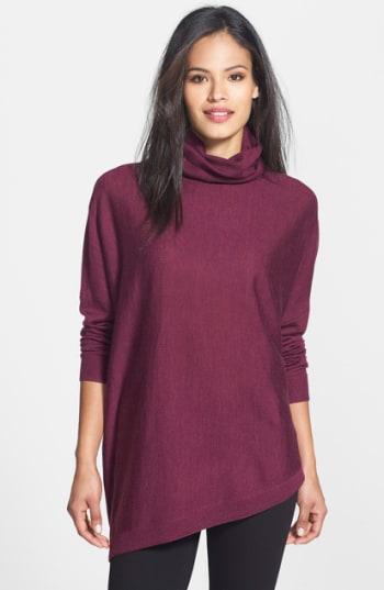 Women's Eileen Fisher Merino Jersey Asymmetrical Turtleneck Sweater