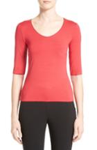 Women's Armani Collezioni Stretch Jersey Tee - Red