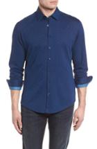 Men's Stone Rose Flame Contemporary Fit Sport Shirt (m) - Blue