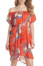 Women's Echo Paradise Palm Off The Shoulder Cover-up Dress - Orange