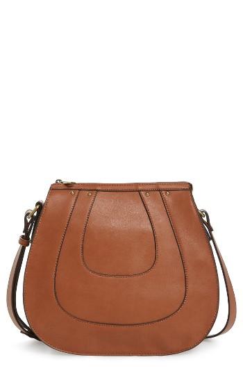 Sole Society Korah Faux Leather Saddle Bag - Brown