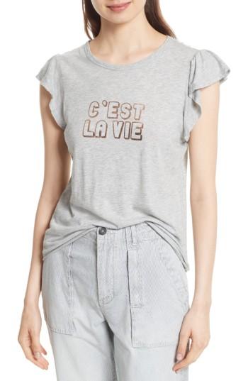 Women's La Vie Rebecca Taylor Foil Logo Flutter Sleeve Tee
