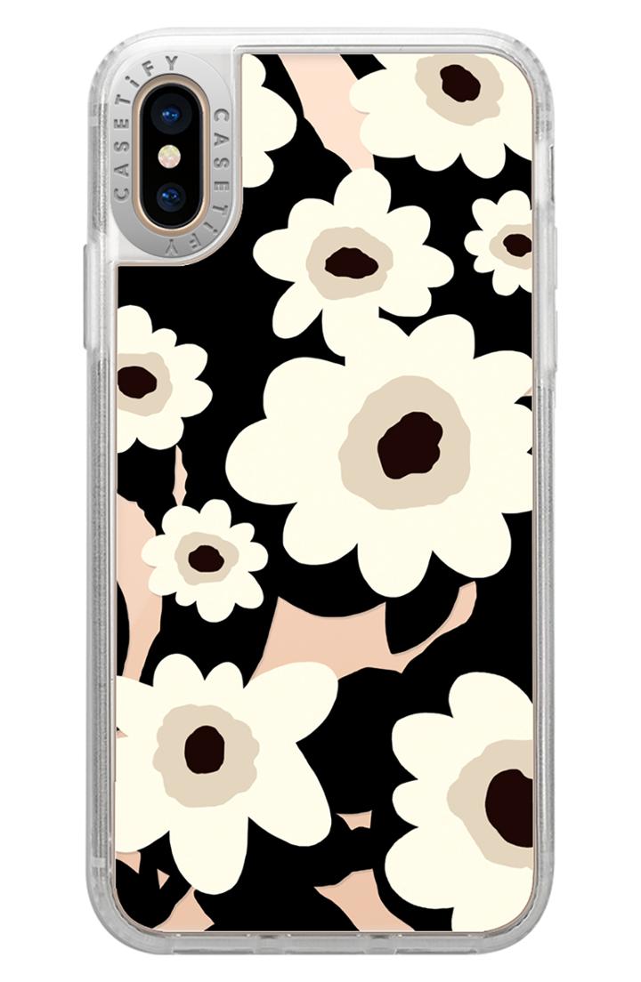 Casetify Flowers Grip Iphone X/xs, Xr & X Max Case - Black