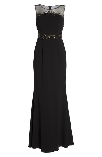 Women's Adrianna Papell Embellished Knit Crepe Gown - Black