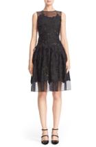 Women's Carmen Marc Valvo Couture Floral Applique Sleeveless Organza Dress