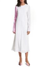 Women's Tibi Colorblock Silk Sleeve Dress - White
