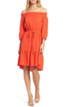 Women's Vince Camuto Off The Shoulder Crepe Dress - Coral