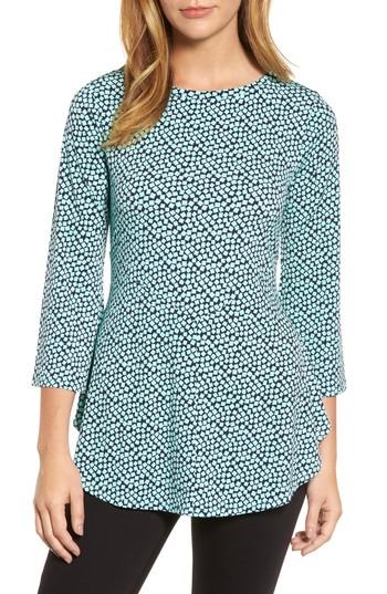 Women's Chaus Bell Sleeve Cube Print Top - Green