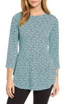 Women's Chaus Bell Sleeve Cube Print Top - Green