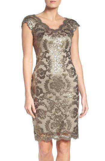 Women's Tadashi Shoji Sequin Sheath Dress - Metallic