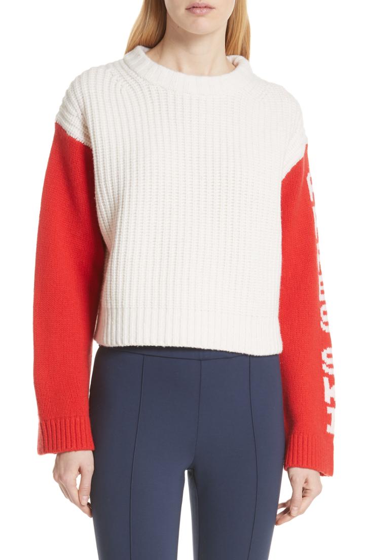 Women's Tory Sport Crop Apres Ski Sweater - White