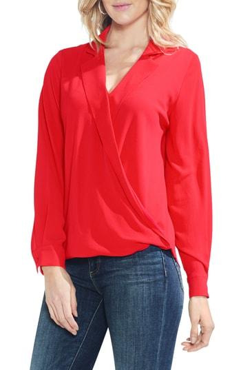 Women's Vince Camuto Faux Wrap Blouse - Red