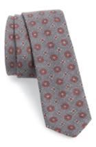 Men's Eleventy Medallion Wool Skinny Tie