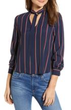 Women's Rails Demi Stripe Tie Neck Blouse - Blue