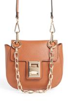 Steve Madden Draped Chain Faux Leather Crossbody Bag - Brown