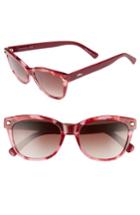 Women's Longchamp 53mm Gradient Lens Cat Eye Sunglasses - Marble Rouge