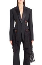 Women's Alexander Mcqueen Lace Drape Corset Jacket Us / 46 It - Black