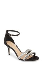 Women's Jewel Badgley Mischka Melania Crystal Embellished Ankle Strap Sandal .5 M - Black