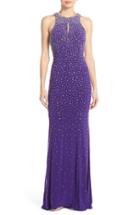 Women's Xscape Beaded Open Back Gown