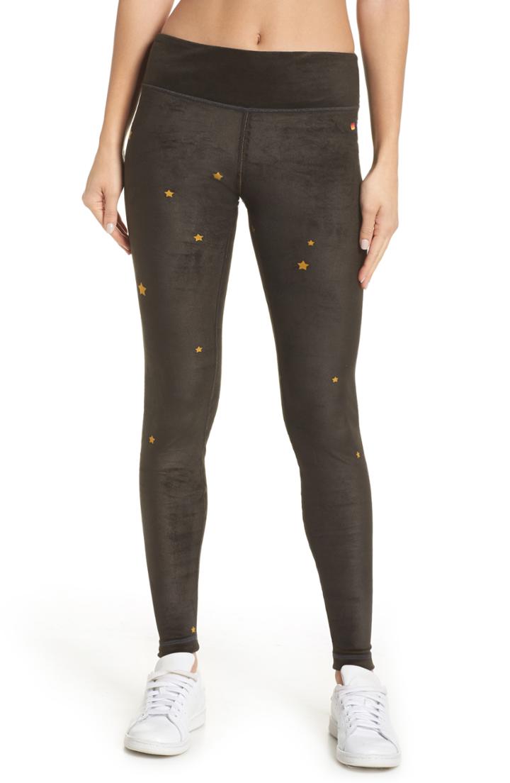 Women's Aviator Nation Galaxy Velour Leggings - Grey