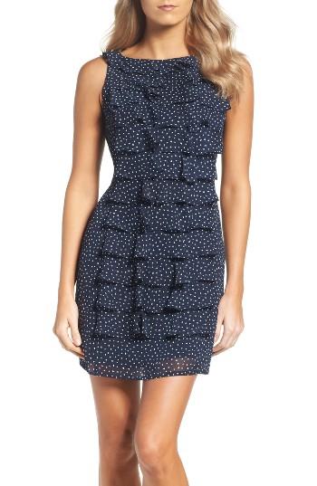 Women's Adrianna Papell Polka Dot Ruffle Dress