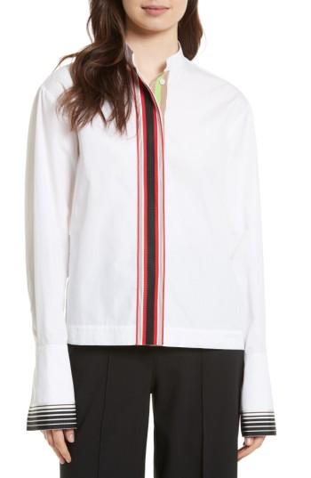 Women's Diane Von Furstenberg Grosgrain Trim Shirt - White