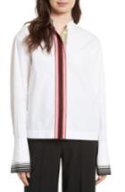 Women's Diane Von Furstenberg Grosgrain Trim Shirt - White