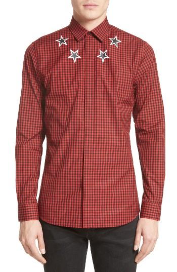Men's Givenchy Extra Trim Fit Star Gingham Sport Shirt